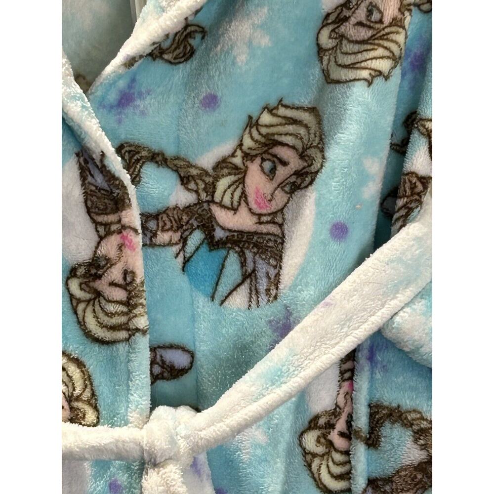Disney FROZEN Bath Robe Girls Size 10 Pajamas Bathrobe Elsa Knee Length Cover Up - Picture 2 of 4